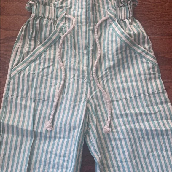 Striped Green sezane Jaques pants trousers xs 34 - Picture 3 of 6